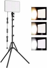 1-Pack LED Video Lighting Kit, Anautin 15W/1700Lux Photography Lighting with Tripod Stand, 2500-8500K Dimmable Streaming Light for Video Recording, Gaming, Podcast, Barber, Salon, TikTok, YouTube thumbnail 1