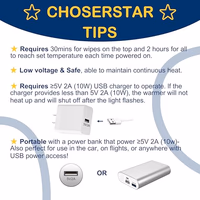 Baby Wipe Warmer and Dispenser Portable Heated Diaper Wipe Heater with Fast Heating, Large Capacity, and Anti-Dry Out (no Charger Block) thumbnail 3