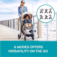 Evenflo Pivot Modular Travel System with LiteMax Preemie and Infant Car Seat (Casual Gray) thumbnail 2