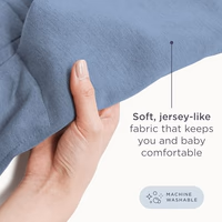 Ergobaby Embrace Baby Carrier Newborn to Toddler - Lightweight Ergonomic Baby Carriers - Cozy Essentials (7-25 Pounds), Ponte Knit, Oxford Blue thumbnail 5