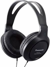 Panasonic Headphones, Lightweight Over the Ear Wired Headphones with Clear Sound and XBS for Extra Bass, Long Cord, 3.5mm Jack for Phones and Laptops – RP-HT161-K (Black) thumbnail 1