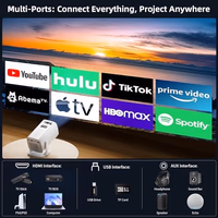 Mini Projector, Portable Projector 4K & Full HD 1080P Support, 270° Rotation Outdoor Projector, Movie Projector Compatible with Smartphone, TV Stick, Laptop, PS4, HDMI, USB thumbnail 3