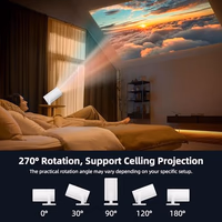 Mini Projector, Portable Projector 4K & Full HD 1080P Support, 270° Rotation Outdoor Projector, Movie Projector Compatible with Smartphone, TV Stick, Laptop, PS4, HDMI, USB thumbnail 5