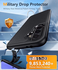 FNTCASE for Galaxy A36-5G Phone Case - A56-5G Military Grade Drop Protection, 14ft Drop Tested, Screen Protector Included, Anti-Slip Matte Textured, TPU+PC Dual Layer Shockproof Cover (Black) thumbnail 4