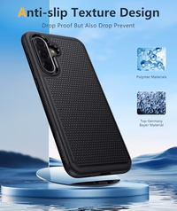 FNTCASE for Galaxy A36-5G Phone Case - A56-5G Military Grade Drop Protection, 14ft Drop Tested, Screen Protector Included, Anti-Slip Matte Textured, TPU+PC Dual Layer Shockproof Cover (Black) thumbnail 5