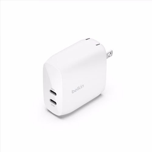 Belkin Dual USB C Charger Block 60W w/PPS Super Fast Charging - Samsung Galaxy S25, Apple iPhone 17, Air, Pro, Pro Max, iPad, MacBook Air, AirPods, Google Pixel 10, Nintendo Switch 2, etc - White