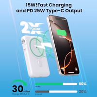 Magnetic Portable Charger for iPhone with Built-in Cable,10800mAh Wireless Power Bank for Magsafe Travel Essential,6-in-1 25W PD Fast Charging USB C Battery Pack for iPhone 17/16/15/14/13, Apple Watch thumbnail 3