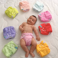 ALVABABY Newborn Cloth Diapers Pocket for Less Than 12pounds Cloth Diaper 6pcs with 12 Insert 6SVB03 thumbnail 5