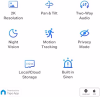 Tapo 2K Indoor Pan/Tilt Wired Security Camera - Works as a Baby Monitor & Pet Camera, Motion Detection, 2-Way Audio, Siren, Night Vision, Subscription-Free Local Storage or Optional Cloud, C210 thumbnail 2