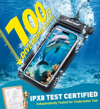 Hiearcool Waterproof Phone Pouch, IPX8 Waterproof Phone Case for iPhone 17/16/15/14 Pro Max, Cell Phone Dry Bag for Beach & Cruise Essentials, Touch Screen, Lanyard Included, 2 Pack (Fits Up to 8.9”) thumbnail 2