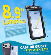 Hiearcool Waterproof Phone Pouch, IPX8 Waterproof Phone Case for iPhone 17/16/15/14 Pro Max, Cell Phone Dry Bag for Beach & Cruise Essentials, Touch Screen, Lanyard Included, 2 Pack (Fits Up to 8.9”) thumbnail 3