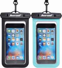 Hiearcool Waterproof Phone Pouch, IPX8 Waterproof Phone Case for iPhone 17/16/15/14 Pro Max, Cell Phone Dry Bag for Beach & Cruise Essentials, Touch Screen, Lanyard Included, 2 Pack (Fits Up to 8.9”) thumbnail 1