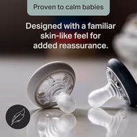 Tommee Tippee Breast-Like Pacifier, 0-6 Months, Symmetrical Design, Natural Breast-Like Baglet, BPA-Free Binkies, Rose/Green/Cream, Pack of 4 thumbnail 5