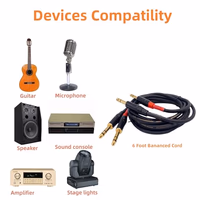 Speakers Cable, 6 Foot Balanced TRS 1/4”, 2 Pack thumbnail 4