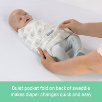 SwaddleMe by Ingenuity Monogram Collection Baby Swaddle, 100% Cotton, Improves Sleep & Calms Startle Reflex, 0-3 Months, Pocket Fold Design for Easy Changes, 1.0 TOG, 3-Pack - Rising Sun thumbnail 5