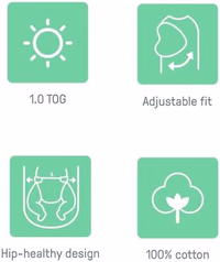 SwaddleMe by Ingenuity Monogram Collection Baby Swaddle, 100% Cotton, Improves Sleep & Calms Startle Reflex, 0-3 Months, Pocket Fold Design for Easy Changes, 1.0 TOG, 3-Pack - Rising Sun thumbnail 4