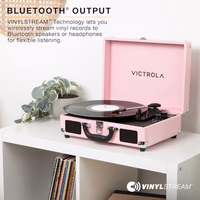 Victrola Journey II (2025 Model) – Bluetooth Suitcase Record Player – Built-in Stereo Speakers with Enhanced Bass, 3-Speed Turntable, Bluetooth Input and Output, RCA & Headphone Outputs (White) thumbnail 4