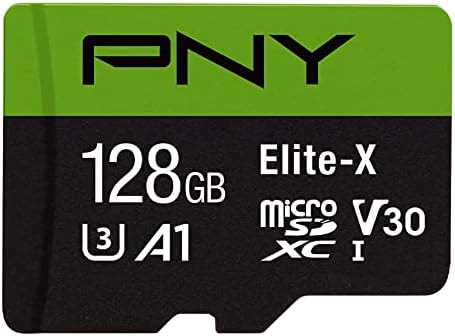 PNY 128GB Elite-X Class 10 U3 V30 microSDXC Flash Memory Card - 100MB/s, Class 10, U3, V30, A1, 4K UHD, Full HD, UHS-I, microSD
