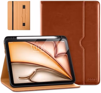 DTTO for iPad Air 11-inch Case M4/M3/M2 (2026/2025/2024), iPad Air 5th / 4th Generation (2022/2020), Premium Leather Business Folio Stand Cover with Pencil Holder - Auto Sleep/Wake, Brown thumbnail 1