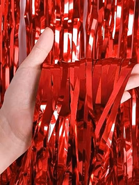 Colorfast FOIL Fringe Curtain Backdrop for Birthday, Graduation Celebration, Bachelorette, Valentines Party Celebration, Event Decoration (Color may vary) thumbnail 2
