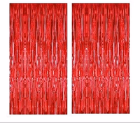 Colorfast FOIL Fringe Curtain Backdrop for Birthday, Graduation Celebration, Bachelorette, Valentines Party Celebration, Event Decoration (Color may vary) thumbnail 1