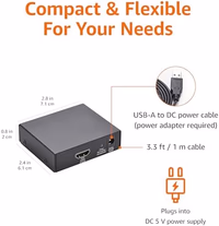 Amazon Basics HDMI Splitter 1 in 2 Out for Dual Monitors, 4K@30Hz, 1080P, Mirror Only, Black thumbnail 4