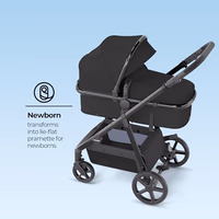 Mompush Meteor2 Baby Stroller 2-in-1 with Newborn Mode, Compatible with Infant Car Seat Adapter Included, Full-Size Bassinet Strollers for Family Outings thumbnail 2