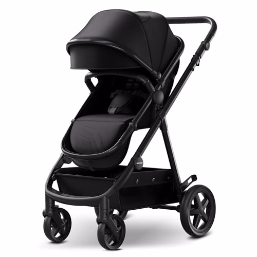 Mompush Meteor2 Baby Stroller 2-in-1 with Newborn Mode, Compatible with Infant Car Seat Adapter Included, Full-Size Bassinet Strollers for Family Outings - View 1 of 3