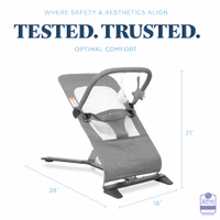Baby Delight Alpine Deluxe Portable Bouncer | Infant | 0 – 6 months | Charcoal Tweed thumbnail 3