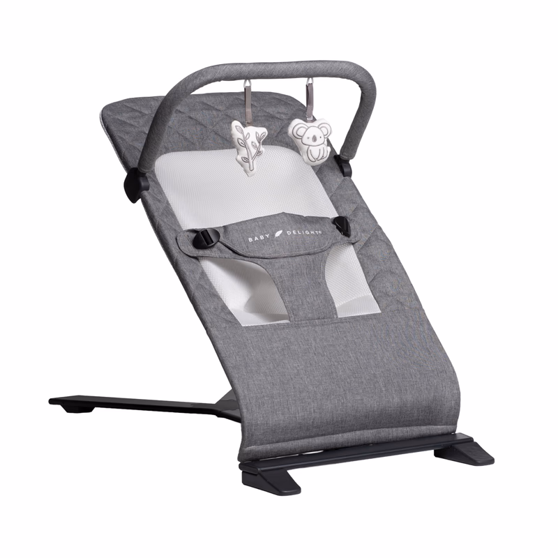 Baby Delight Alpine Deluxe Portable Bouncer | Infant | 0 – 6 months | Charcoal Tweed