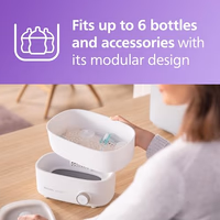 Philips Avent Baby Bottle Sterilizer and Dryer Premium, Removes 99,9% of Bacteria, Chemicals Free, Capacity 6 Bottles/Teats/Accessories, Modular Space Saving Design, Model SCF293 thumbnail 5