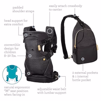 The Infantino Flip 4-in-1 Convertible Baby Carrier & Crossbody Diaper Bag - Grow-with-Me Carrier with Attachable Crossbody Diaper Bag, Black and Gold, 2-Piece Set thumbnail 5