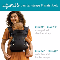 The Infantino Flip 4-in-1 Convertible Baby Carrier & Crossbody Diaper Bag - Grow-with-Me Carrier with Attachable Crossbody Diaper Bag, Black and Gold, 2-Piece Set thumbnail 4