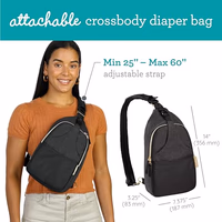 The Infantino Flip 4-in-1 Convertible Baby Carrier & Crossbody Diaper Bag - Grow-with-Me Carrier with Attachable Crossbody Diaper Bag, Black and Gold, 2-Piece Set thumbnail 2