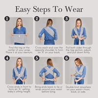 Solly Baby Wrap, Buttery-Soft Baby Carrier Newborn to Toddler 8-25 Lbs., Lightweight & Hands-Free Infant Wrap, Breathable Summer Carrier, Baby Wearing & Postpartum Essential, New Mom Gift, Coastal thumbnail 4