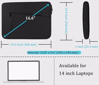 Laptop Sleeve case 14 inch, Protective Soft Padded Computer Carrying Bag Durable Laptop Cover Compatible with 14" MacBook HP Lenovo Dell ASUS Acer Chromebook Notebook Bag, Black thumbnail 5