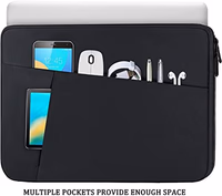 Laptop Sleeve case 14 inch, Protective Soft Padded Computer Carrying Bag Durable Laptop Cover Compatible with 14" MacBook HP Lenovo Dell ASUS Acer Chromebook Notebook Bag, Black thumbnail 3