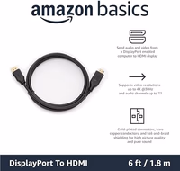 Amazon Basics DisplayPort to HDMI Cable, Uni-Directional, 4K@30Hz, 1920x1200, 1080p, Gold-Plated Connectors for Enhanced Picture Quality and Sound, 6 ft, Black thumbnail 2