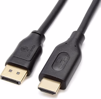 Amazon Basics DisplayPort to HDMI Cable, Uni-Directional, 4K@30Hz, 1920x1200, 1080p, Gold-Plated Connectors for Enhanced Picture Quality and Sound, 6 ft, Black thumbnail 1
