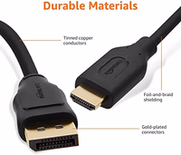 Amazon Basics DisplayPort to HDMI Cable, Uni-Directional, 4K@30Hz, 1920x1200, 1080p, Gold-Plated Connectors for Enhanced Picture Quality and Sound, 6 ft, Black thumbnail 4