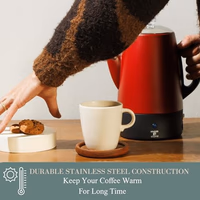Moss & Stone Electric Coffee Percolator – Red Body Coffee Maker with Stainless Steel Lid, Percolator Electric Pot, Fast Boil 10 Cup Red Camping Coffee Pot thumbnail 5