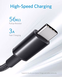 Anker Cable [2 Pack 3ft], USB A to USB C Cable for iPhone 17 Series,Samsung Galaxy S10 S10+, LG V30, Beats Fit Pro and More (Black). thumbnail 3