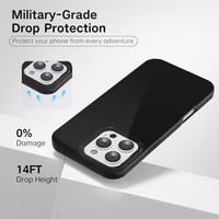 for iPhone 16 Pro Max Case Silicone, Glossy Soft Rubber Gel Jelly Cute Protective Plastic Simple Plain Phone Case Cover for Women Girl, Slim Thin Flexible Shockproof TPU, Black thumbnail 5