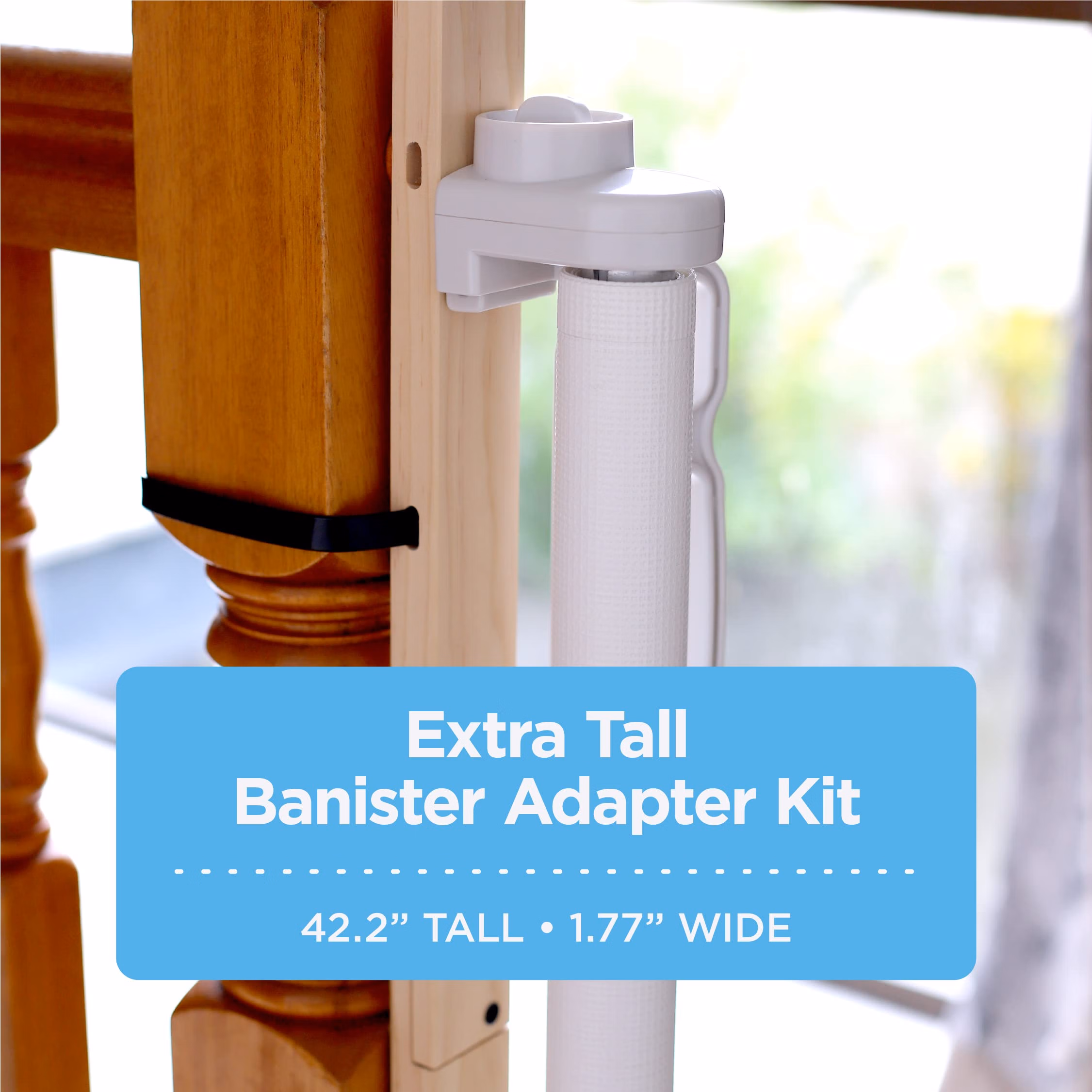Perma Child Safety Extra Tall Universal Banister Adapter Kit for Pressure and Hardware Mounted Baby Gates up to 42" Tall, Damage Free Install Fits Round or Square Banister Posts, Gate Sold Separately thumbnail 2