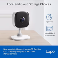 Tapo 1080P Indoor Wired Security Camera - Works as a Baby & Pet Monitor, Motion Detection, 2-Way Audio, Siren, Night Vision, Subscription-Free Local or Optional Cloud, Works with Alexa, C100(4-Pack) thumbnail 4