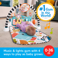 Fisher-Price Baby Playmat Glow and Grow Kick & Play Piano Gym, Blue Musical Learning Toy with Developmental Activities for Newborns 0+ Months thumbnail 3
