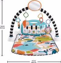 Fisher-Price Baby Playmat Glow and Grow Kick & Play Piano Gym, Blue Musical Learning Toy with Developmental Activities for Newborns 0+ Months thumbnail 2
