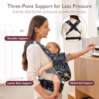 Momcozy Baby Carrier - Ergonomic, Cozy and Lightweight Carrier for 7-45lbs, Effortless to Put On, Ideal for Hands-Free Parenting, Enhanced Lumbar Support, Starry Night thumbnail 4