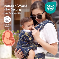 Momcozy Baby Carrier - Ergonomic, Cozy and Lightweight Carrier for 7-45lbs, Effortless to Put On, Ideal for Hands-Free Parenting, Enhanced Lumbar Support, Starry Night thumbnail 2