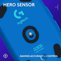 Logitech G305 Lightspeed Wireless Gaming Mouse, Hero Sensor, 12,000 DPI, Lightweight, 6 Programmable Buttons, 250h Battery, On-Board Memory, Compatible with PC, Mac - Blue thumbnail 2